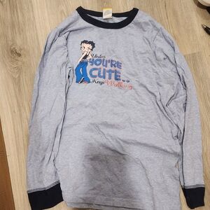 Betty Boop Long Sleeve Graphic Tshirt Vintage!!! Collectors Item
